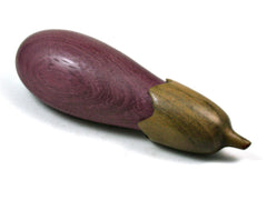 LV-3652  Purpleheart & Greenheart  Eggplant Threaded  Box, Needle Case-SCREW CAP