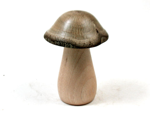 LV-3655  Coast Live Oak & Hornbeam Mini Wooden Mushroom Box, Pill Box-THREADED