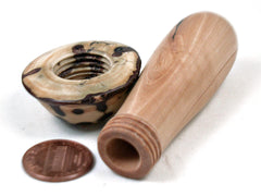 LV-3657  Photinia & Raffia Palm Nut Mini Wooden Mushroom Box-THREADED