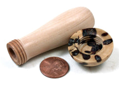 LV-3658  Photinia & Raffia Palm Nut Mini Wooden Mushroom Box-THREADED