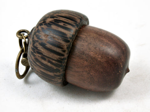 LV-3660 Cocuswood &  Black Palm Mini Acorn Box, Pill fob, Memorial Pendant-SCREW CAP