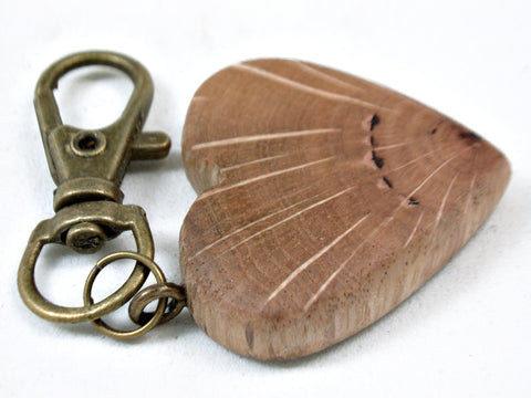 LV-3663 Coast Live Oak Wooden Heart Shaped Charm, Keychain, Wedding Favor-HAND CARVED