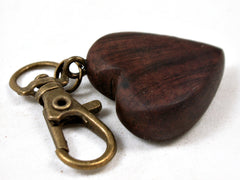 LV-3667 Manzanita Burl Wooden Heart Shaped Charm, Keychain, Unique Hand Made