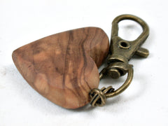LV-3674 Olive Wooden Heart Shaped Zipper Charm, Keychain, Wedding Favor-HAND CARVED