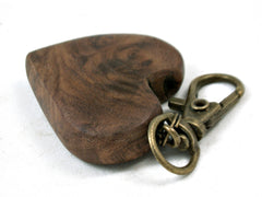 LV-3680  Russian Olive Burl Wooden Heart Charm, Keychain, Wedding Favor-Hand Made