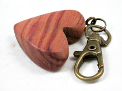 LV-3681 Tulipwood Wooden Heart Charm, Keychain, Wedding Favor-HAND CARVED