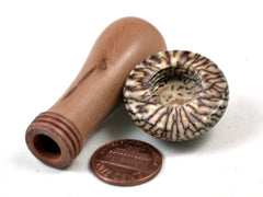 LV-3689  Betelnut & Mt. Mahogany Wooden Mushroom Box, Pill Box, Secret Compartment-SCREW CAP