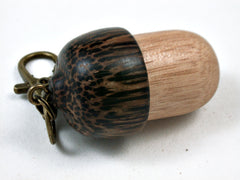 LV-3695 Perfume Wood & Black Palm Acorn Pendant Box, Bag Charm, Keychain-SCREW CAP