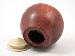 LV-3698  Wood Turned Apple Salt & Pepper Shaker, Secret Compartment from Redheart and Ebony