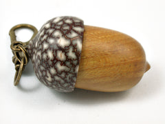 LV-3731  Osage Orange & Betel Nut Acorn Pendant Box, Keychain, Pill Fob-SCREW CAP