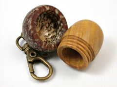 LV-3733  Osage Orange & Betel Nut Acorn Pendant Box, Keychain, Pill Fob-SCREW CAP