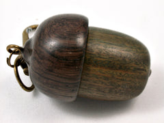 LV-3743  Verawood &Burmese Blackwood Acorn Pendant Box, Charm, Pill Holder-SCREW CAP