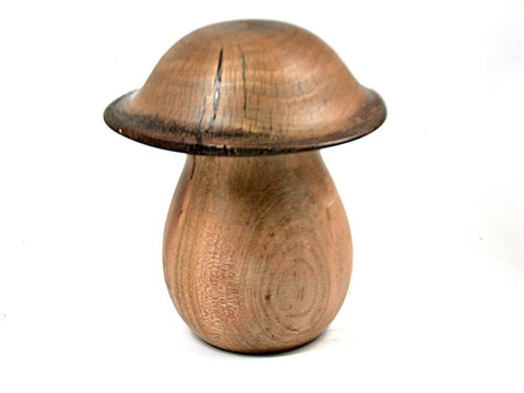 LV-3747  Maple & Live Oak Wooden Mushroom Secret Compartment, Pill Box, Jewelry Box-THREADED