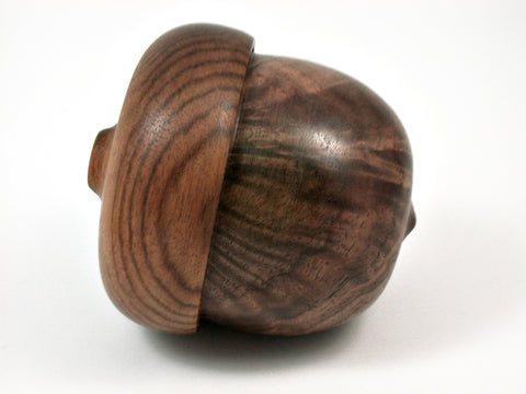 LV-3761  Black Walnut Burl & Chechen Acorn Pill Box, Jewelry, Engagement Ring Box-SCREW CAP