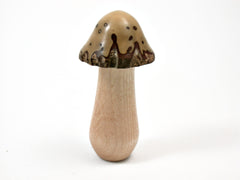 LV-3762  Raffia Nut & Hornbeam Mini Wooden Mushroom Box, Pill Box-THREADED