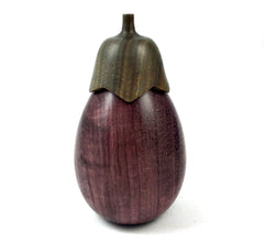 LV-3768 Purpleheart & Verawood Eggplant Threaded Box, Jewelry Box, Needle Case-SCREW CAP