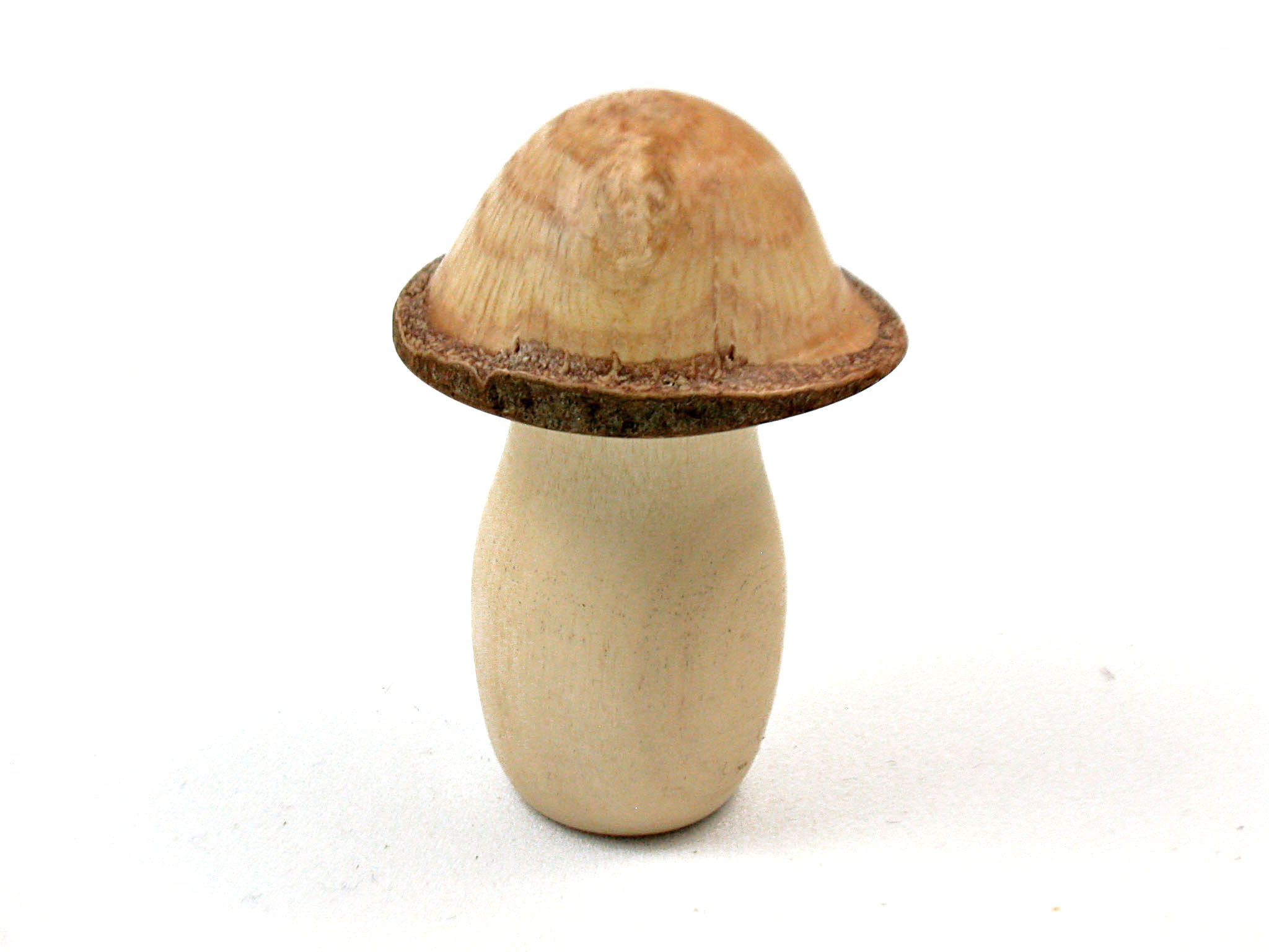 LV-3781  Privet & Live Oak Wooden Mushroom Trinket Box, Pill, Jewelry Box-THREADED