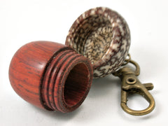 LV-3783  African Padauk & Betelnut Acorn Pendant Box, Charm, Pill Holder-SCREW CAP