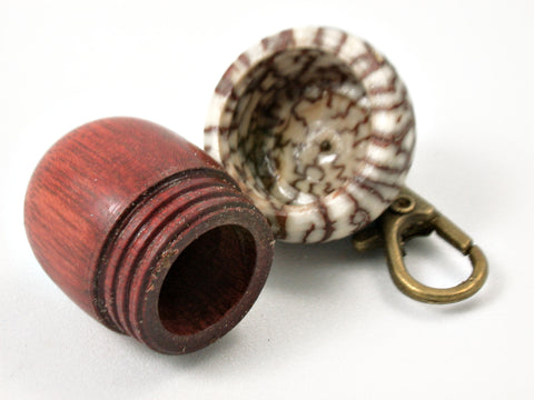 LV-3789  Wooden Acorn Pendant Box  from Satine & Betelnut-SCREW CAP