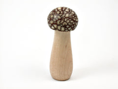 LV-3792  Betel Nut & Hornbeam Mini Wooden Mushroom Box, Pill Box-THREADED