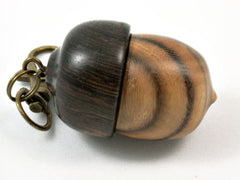 LV-3801  Chinese Pistachio & Burmese Blackwood Acorn Pendant Box, Charm, Pill Holder-SCREW CAP
