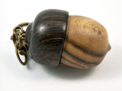 LV-3801  Chinese Pistachio & Burmese Blackwood Acorn Pendant Box, Charm, Pill Holder-SCREW CAP