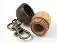 LV-3821 Perfume Wood & Lignum Vitae Acorn Pendant Box, Bag Charm, Keychain-SCREW CAP