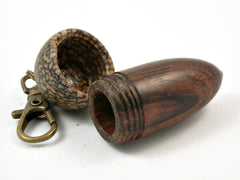 LV-3823 Cocobolo & Betel Nut Acorn Pendant Box, Pill Fob, Secret Compartment-SCREW CAP