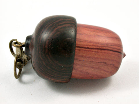 LV-3825 Tulipwood & Cocobolo Acorn Pendant Box, Pill Fob-SCREW CAP