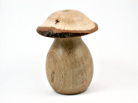 LV-3847  African Celtis & Live Oak Wooden Mushroom Keepsake, Pill, Jewelry Box-THREADED