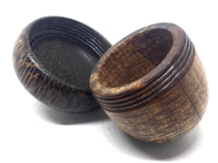 LV-3865 Curly Koa & Black Palm Acorn Jewelry, Ring Box, Pill Box, Gift Box-SCREW CAP
