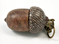 LV-3884  Papaturro Burl & Betelnut Acorn Pendant Box, Pill Holder-SCREW CAP