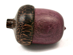 LV-3905 Purpleheart & Black Palm Acorn Trinket Box, Keepsake, Jewelry Box-SCREW CAP