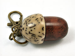 LV-3910  Acorn Pendant Box, Cremation Jewelry from Snakewood & Palm Nut-SCREW CAP