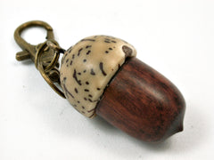 LV-3910  Acorn Pendant Box, Cremation Jewelry from Snakewood & Palm Nut-SCREW CAP