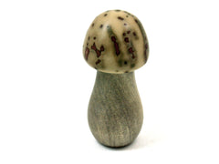 LV-3919 Buckeye & Raphia Palm Nut Wooden Mushroom Needle Case, Pill Box-THREADED