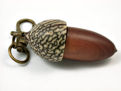 LV-3927  Manzanita  & Betelnut Acorn Pendant Box,Bag Charm, Keychain-SCREW CAP