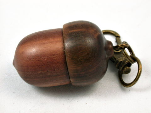 LV-3929  Manzanita  & Lignum Vitae Acorn Pendant Box,Bag Charm, Keychain-SCREW CAP