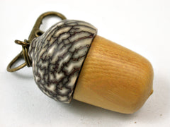 LV-3932  Osage Orange & Betel Nut Acorn Pendant Box, Keychain, Pill Fob-SCREW CAP