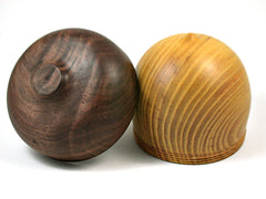 LV-3933 Osage Orange & Black Walnut Wooden Acorn Jewelry Box, Keepsake, Pet Urn-SCREW CAP