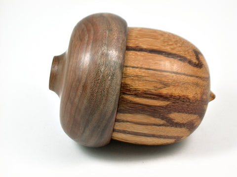 LV-3948 Marblewood & Black Walnut Acorn Jewelry Box, Keepsake-SCREW CAP