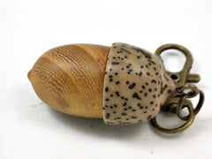 LV-3960 Acorn Pendant Box, Charm, Pill Holder from Osage Orange & Yollilo Palm Nut-SCREW CAP