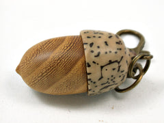 LV-3960 Acorn Pendant Box, Charm, Pill Holder from Osage Orange & Yollilo Palm Nut-SCREW CAP