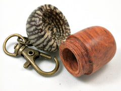 LV-3952 Amboyna Burl  & Betelnut Acorn Pendant Box, Charm, Pill Holder-SCREW CAP