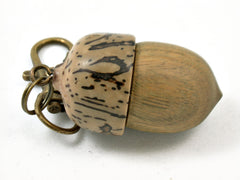LV-3961 Verawood & Palm Nut Acorn Pendant Box, Bag Charm, Secret Compartment-SCREW CAP