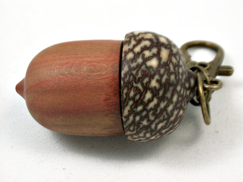 LV-3977 Pink Flame & Betelnut Pendant Acorn Box, Secret Compartment-SCREW CAP