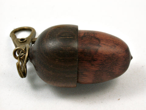 LV-3980 Snakewood & Suriname Ironwood  Acorn Pendant Box, Pill Box-SCREW CAP