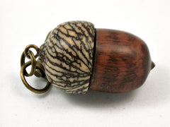 LV-3981  Acorn Pendant Box, Compartment Jewelry from Snakewood & Betel Nut-SCREW CAP