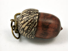 LV-3981  Acorn Pendant Box, Compartment Jewelry from Snakewood & Betel Nut-SCREW CAP