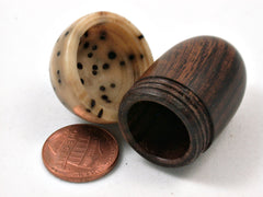 LV-3984 Desert Ironwood & Palm Nut Acorn Box, Pill Holder-SCREW CAP